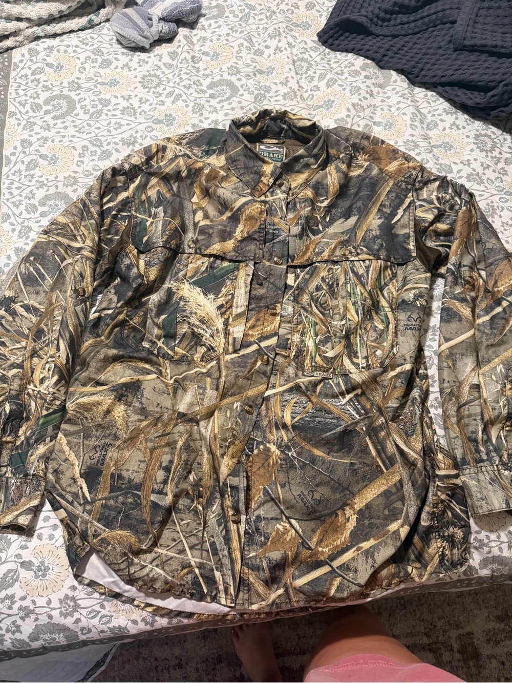 Drake Realtree-Style Green & Brown Camo Lightweight Hunting Jacket